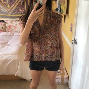 Semi sheer paisley blouse